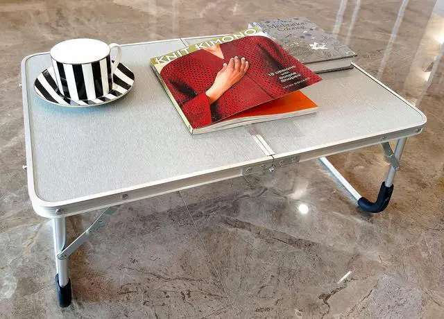 Main image of Foldable Laptop Desk,Folding Laptop Table,Foldable Laptop Stand,Aluminum Ultra Lightweight Bed Tray for Breakfast and Coffee Serving,Portable Mini Study Table-OROCKO