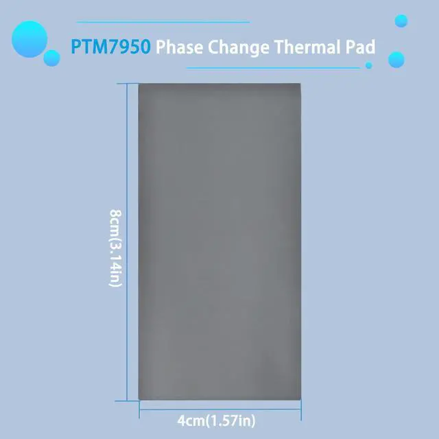 Alt view image 2 of 5 - PTM7950 40x80x0.2mm and 80x80x0.2mm Phase Change GPU Thermal Pad, YEZriler 8.5W/mK High Conductive CPU Silicone Grease Thermal Paste