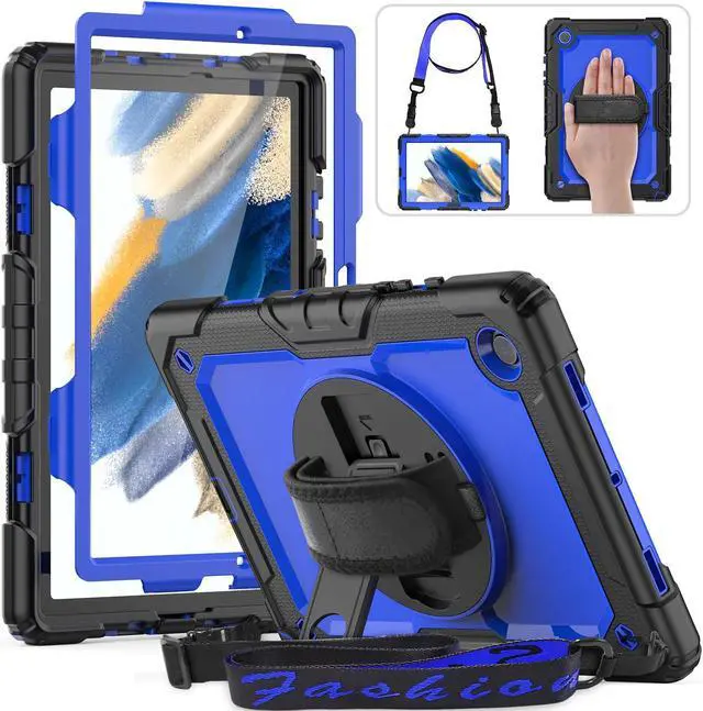 Main image of HXCASEAC Case for Samsung Galaxy Tab A8 10.5 inch, Protective with Screen Protector/Hand Strap/Pen Holder, Sturdy Shockproof A8 Tablet Case 2022 SM-X200/X205/X20 - Blue