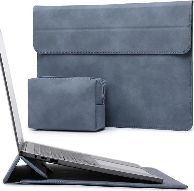 Main image of HYZUO 15 Inch Laptop Sleeve Case with Stand Feature Compatible with MacBook Air 15.3/15 M3/M2 Chip A3114 A2941 2024-2023, 15-inch Surface Laptop 7/6/5/4/3, MacBook Pro 15 2019-2016, Haze Blue