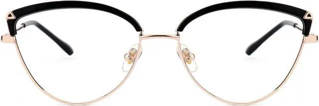 Main image of Zeelool Cat Eye Blue Light Blocking Glasses Metal Frame for Women ZJGX672183-01B Black