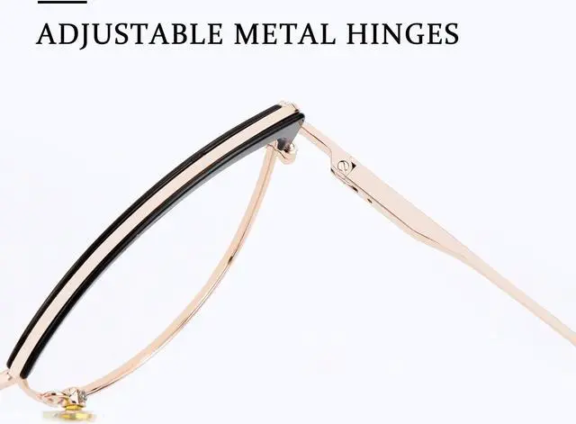 Alt view image 5 of 5 - Zeelool Cat Eye Blue Light Blocking Glasses Metal Frame for Women ZJGX672183-01B Black