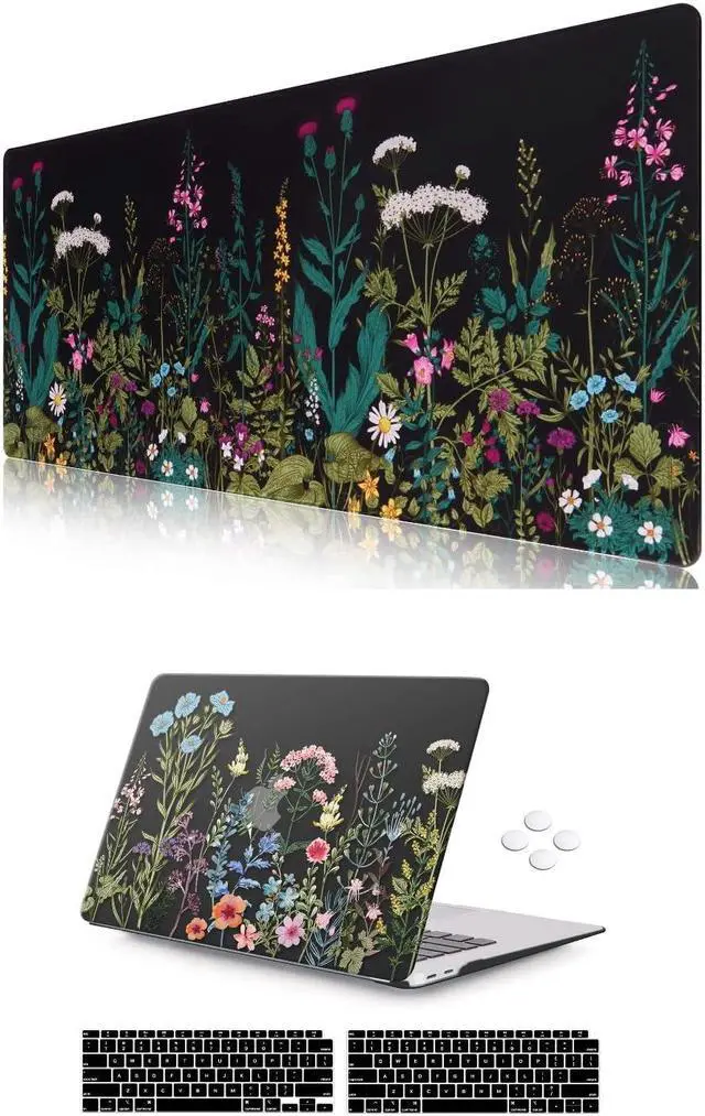 Main image of iCasso Compatible with MacBook Air 13 Inch Case 2021-2018 Release A2337 M1/ A1932/A2179,Extended Gaming Mouse Pad (35.4x15.7 in), Desk Mat, Large Stable Rubber Base Mousepad with Stitched Edge, Weed