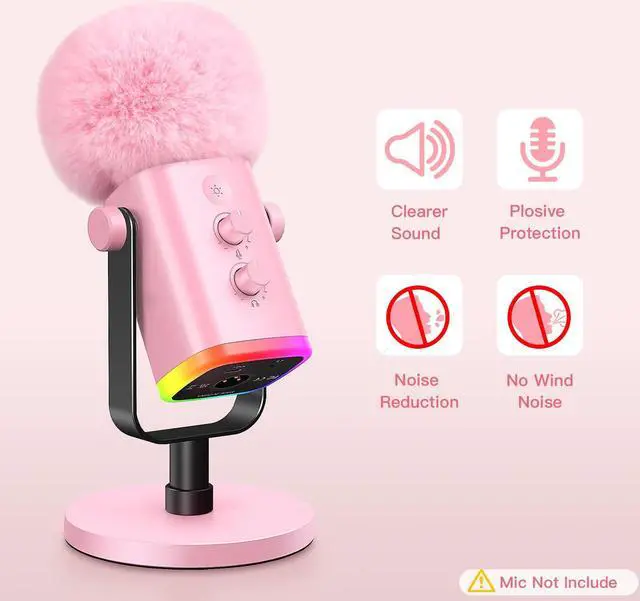 Alt view image 5 of 5 - ZealSound Gaming USB Microphone k66r and d65p Furry Cover Bundle