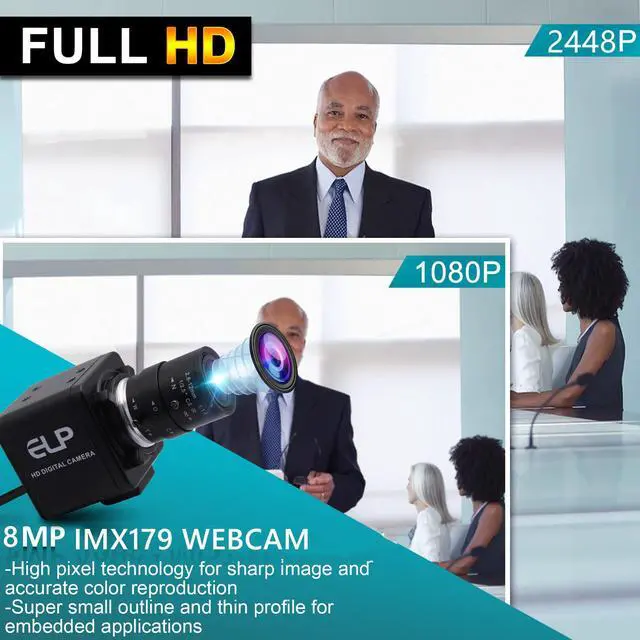 Alt view image 3 of 5 - IFWATER USB Camera 8MP 5X Optical Zoom Webcam 2.8-12mm Manual Varifocal Lens,USB Webcam with CMOS IMX179 Image Sensor Video Conference Web Cameras for Computer,Laptop, Raspberry Pi,Jetson Nano