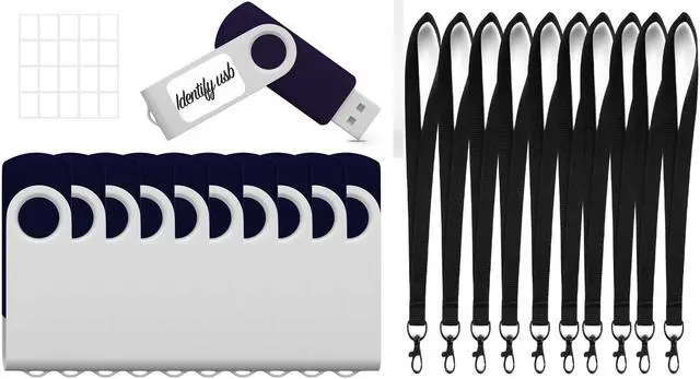 Main image of 4GB USB Flash Drives 10 Pack Black and 10pcs Lanyard of 11 inches, USB Drives, Memory Stick, Thumb Drive, Jump Drive, USB Stick