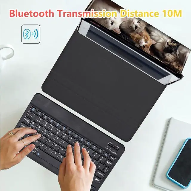 Alt view image 2 of 5 - JANENFNA Kindle Fire Max 11 Tablet Case with Keyboard, Detachable Wireless Bluetooth Keyboard Case for Amazon Kindle Fire Max 11 (13th Generation, 2023 Release) 11" Bunch of Cats