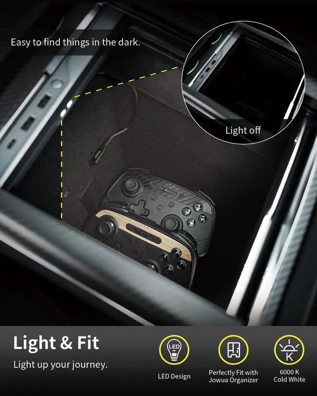 Alt view image 4 of 5 - JOWUA Mini LED Hub Bar Compatible for Tesla Model S/X (2021+), 1 USB-C Port, 2 USB-A Ports