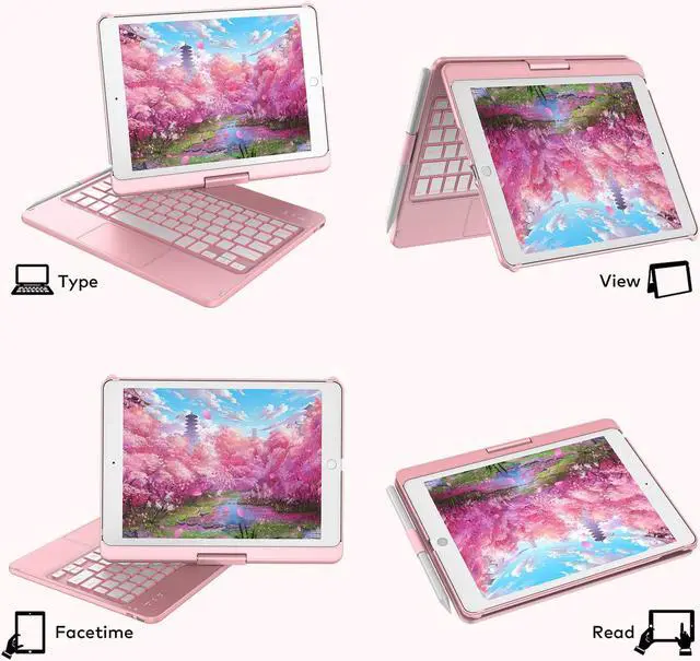 Alt view image 5 of 5 - KBCASE iPad 9th Generation Case with Keyboard, 360Rotatable Keyboard Case for iPad 9th/8th/7th 10.2 inch, Trackpad Keyboard with Pencil Holder & iPad Pencil 9th/10th Generation with Palm Rejection