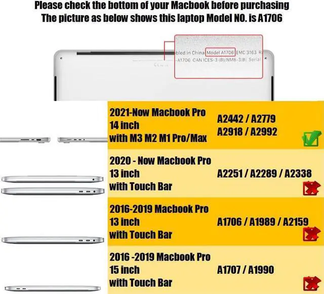 Alt view image 2 of 5 - Se7enline Compatible with 14 inch MacBook Pro Case 2021-2024 M3 M2 M1 Pro/Max A2442/A2779/A2918/A2992 Clear Hard Shell Case &Felt Sleeve&Keyboard Skin &Webcame Cover&Random Sticker,Crystal Clear
