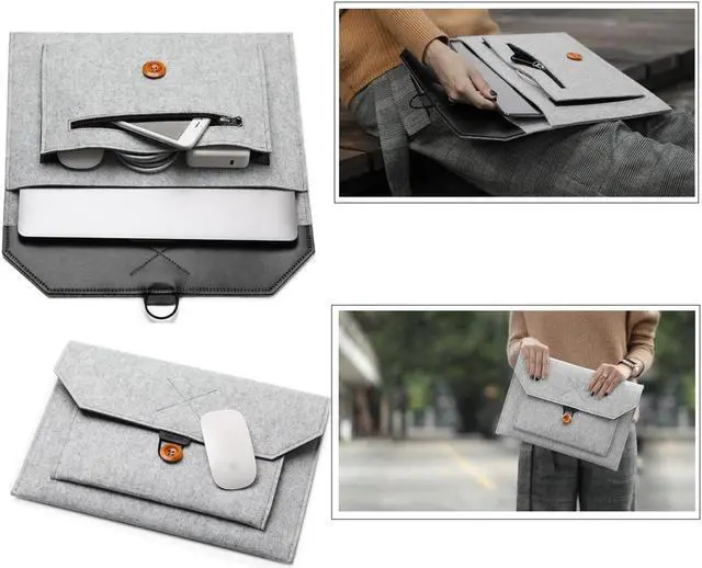 Alt view image 3 of 5 - Se7enline Compatible with 14 inch MacBook Pro Case 2021-2024 M3 M2 M1 Pro/Max A2442/A2779/A2918/A2992 Clear Hard Shell Case &Felt Sleeve&Keyboard Skin &Webcame Cover&Random Sticker,Crystal Clear