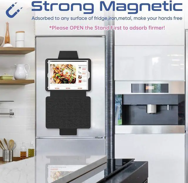 Alt view image 3 of 5 - SEYMAC stock Case for iPad 6th/5th Generation/Air 2/Pro 9.7'', Smart Magnetic Auto Sleep Cover with Card Holder, Stand Multi-Angles Feature (Black)