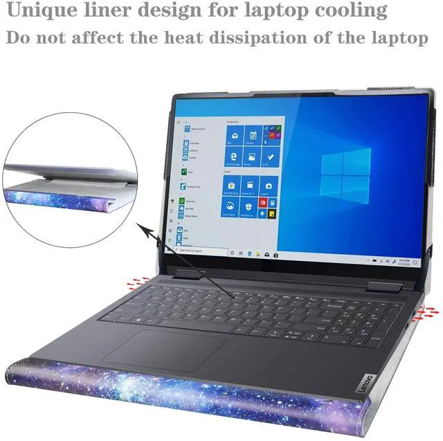 Alt view image 5 of 5 - Alapmk Protective Case for 16" Lenovo Yoga 7i 2-in-1 16 Gen 9/Yoga 7i 16 Gen 8 & HP EliteBook 860 G11/HP EliteBook 860 G10/HP ProBook 460 G11/HP EliteBook 660 G11 [Not fit Yoga 7i 14/15],Galaxy