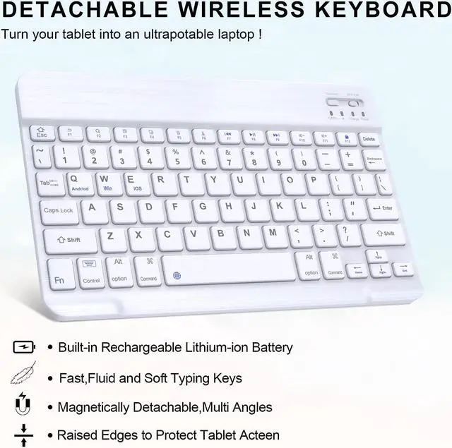 Alt view image 4 of 5 - KVAGO iPad Keyboard Case 9.7 inch, Compatible with iPad 6th Generation,iPad 5th Generation, iPad Pro 9.7 inch, iPad Air 2,iPad Air, Protective Folio Cover with Wireless Bluetooth Keyboard -Pink