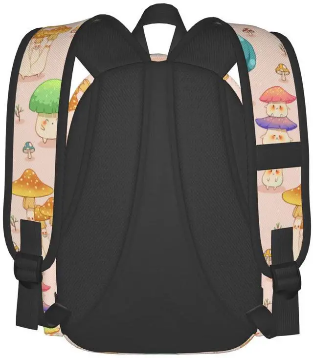 Alt view image 4 of 5 - Shoggoth Mushroom Backpack 17 Inch Cute Mushroom Casual Daypack Lightweight Women's Laptop Backpack Campus Travel Bag for Women Men Hiking