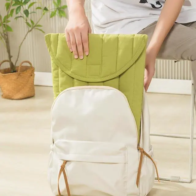 Alt view image 3 of 5 - Linpr Puffy Laptop Sleeve 15-16 Inch Streak-Green, Protective Carrying Case for Men and Women, Cute Case Bag Compatible with 15 and 16 Inch Laptops, for MacBook Air M2, Asus/Dell Xps in Cover