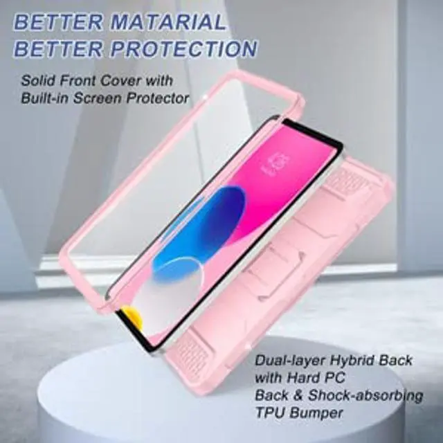 Alt view image 4 of 5 - Soke Case for iPad (A16) 11th Generation 11-inch 2025, iPad 10th Generation 10.9-inch 2022, with Built-in Screen Protector and Kickstand, Rugged Full Body Protective Cover - Light Pink
