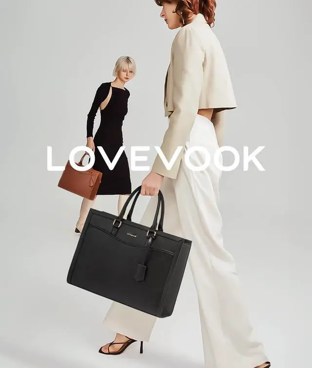Alt view image 3 of 5 - LOVEVOOK Laptop Tote Bag for Women, Leather Office Work Bag Briefcase fit for 15.6 inch Laptop, Large Teacher Computer Bag Handbag,2pcs Set Leather/Black