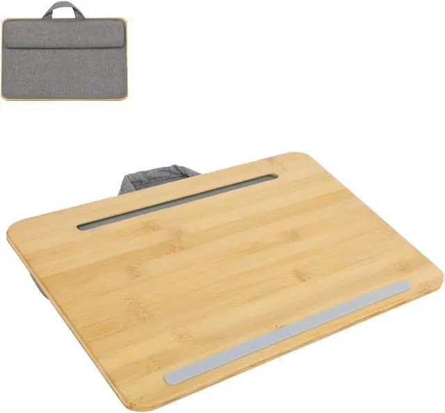 Main image of SUMISKY Portable Laptop Desk with Cushion and Phone Holder Bamboo Laptop Stand for Sofa Fits Up to 14 Inches