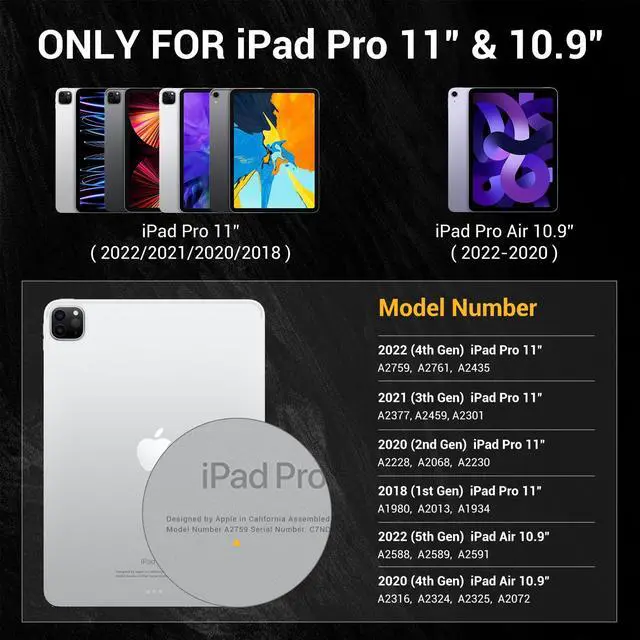 Alt view image 2 of 5 - MAGEASY Case for iPad Pro 11" - Folio Case with Multi-Angle Stand, Apple Pencil Holder, Stain-Resistant, Compatible with iPad Pro 11'' (2018-2022) & iPad Air (5th/4th Gen) - Facet | Gray Starlight