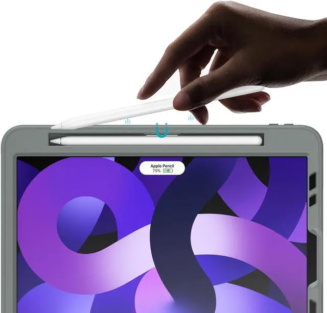 Alt view image 3 of 5 - Maogoam for iPad Pro 11 inch Case Leather,(4th&3rd Gen, 2022/2021), Rugged Magnetic Case, Compatible with Apple Pencil Wireless Charging, 7 Standing View Angles, Sleep/Wake Cover, Grey