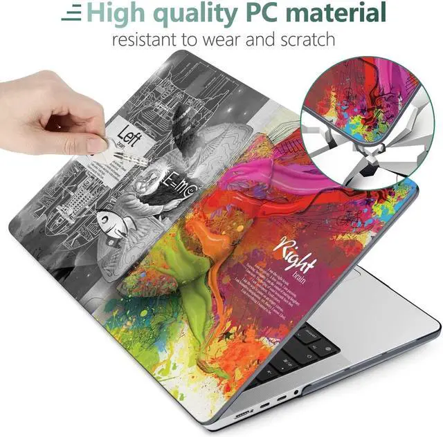 Alt view image 3 of 5 - TWOLSKOO for MacBook Pro 16 Inch Case 2023 2022 2021 Release M2 A2780 M1 A2485 M1 Pro/Max, Hard Shell Case & Keyboard Cover & Screen Protector for Mac Pro 16" with Touch ID, Smart Brain