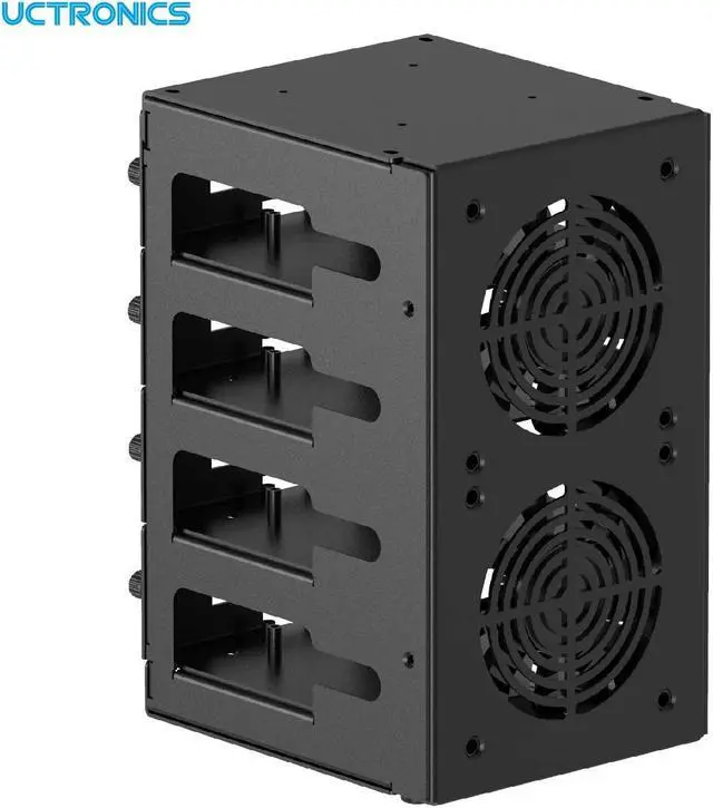 Alt view image 2 of 5 - UCTRONICS for Raspberry Pi Cluster Case, Desktop Metal Rack Case, 4 Layers with 2 Cooling Fans Compatible with Raspberry Pi 5/4B and 2.5" SSD