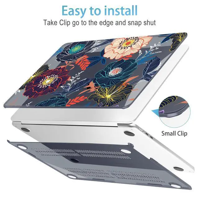 Alt view image 4 of 5 - Mektron for 2025 M4 MacBook Air 13.6 Inch A3240 Case Fits 2023 A2681 M2 2024 A3113 M3 Chip with Liquid Retina Display Touch ID, Printed Plastic Hard Shell Cover for MacBook Air 13.6", Dahlia Flowers