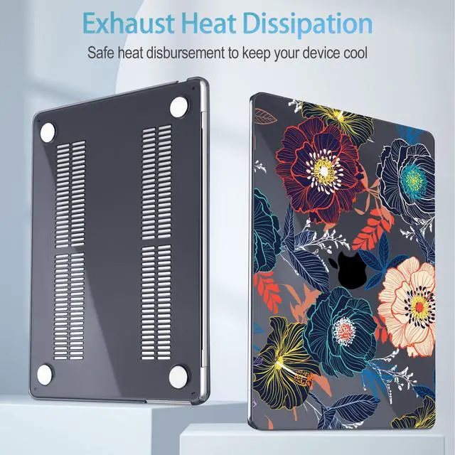 Alt view image 5 of 5 - Mektron for 2025 M4 MacBook Air 13.6 Inch A3240 Case Fits 2023 A2681 M2 2024 A3113 M3 Chip with Liquid Retina Display Touch ID, Printed Plastic Hard Shell Cover for MacBook Air 13.6", Dahlia Flowers