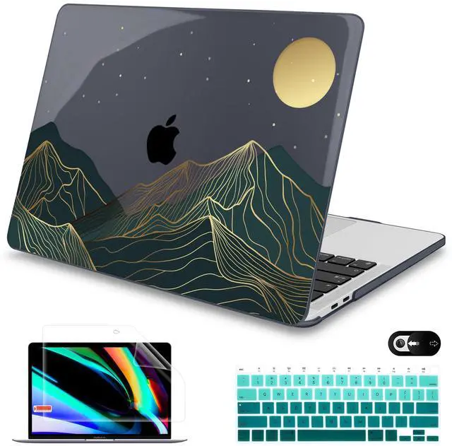 Main image of Mektron for MacBook Air 13 Case A1466/A1369 (2010-2017 Release), Snap-on Plastic Hard Shell Cover for MacBook Air 13.3 inch with Keyboard Cover, Abstract Mountain C112