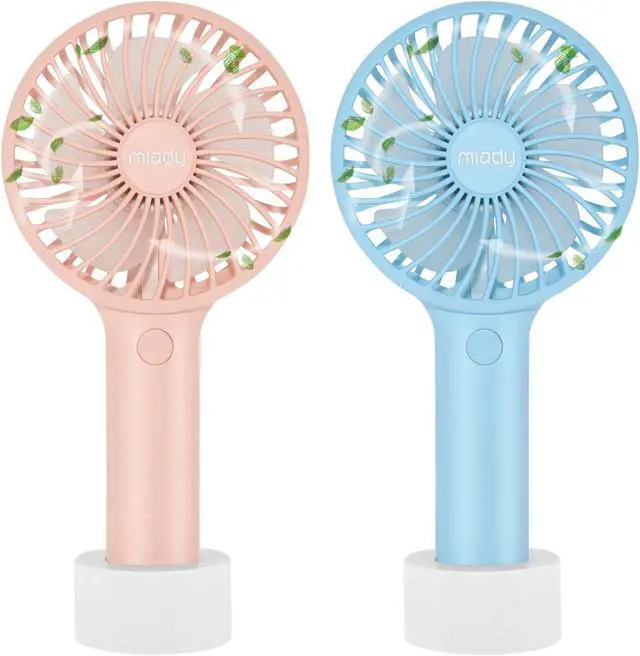 Main image of 2-Pack Upgraded 5000mAh Portable Handheld Fan 3 Speed Mini USB Strong Wind 7-20 Hours Runtime Personal Electric for Travel Office Outdoor (Cream Blue+pink)