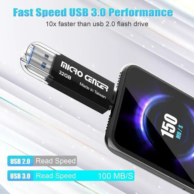 Alt view image 3 of 5 - INLAND Micro Center SuperSpeed 5 Pack 32GB Daul Drive up to 100MB/s Type C & Type A 2-in-1 USB 3.0 Flash Drive Thumb Drive Memory Storage Stick for Android Computers MacBook Tablets PC,Brown