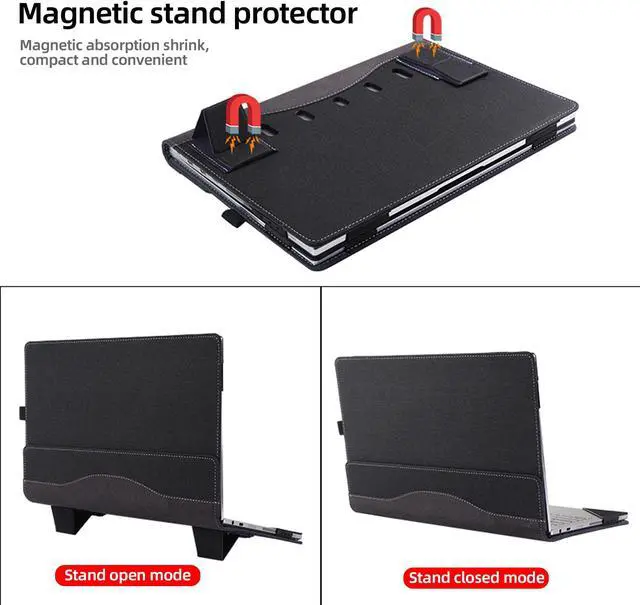 Alt view image 4 of 5 - Laptop Sleeve for Samsung Galaxy Book2 Pro/2 Pro 360 Cover //Galaxy Book 3 360/Galaxy Book 4 360/15.6" 950QCG-X01/X03 Two Piece Detachable Cover with Stand (Grey)