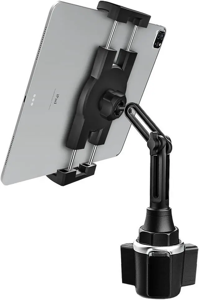 Main image of woleyi Universal Cup Holder Tablet Mount for Car Vehicle, Truck, Treadmill, Wheelchair, Golf Cart, Boat and More Cupholder for iPad Pro/Air/Mini, Galaxy Tabs, iPhone, All 4-13" Smartphones and Tablets