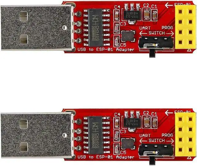 Alt view image 2 of 5 - 2pcs USB to ESP-01 CH340G Programmer + 1pc ESP Prog V1.0 USB to ESP8266 CH340C Programmer Downloader Module + 6pcs ESP-01S 4MB WiFi Wireless Serial Transceiver Module