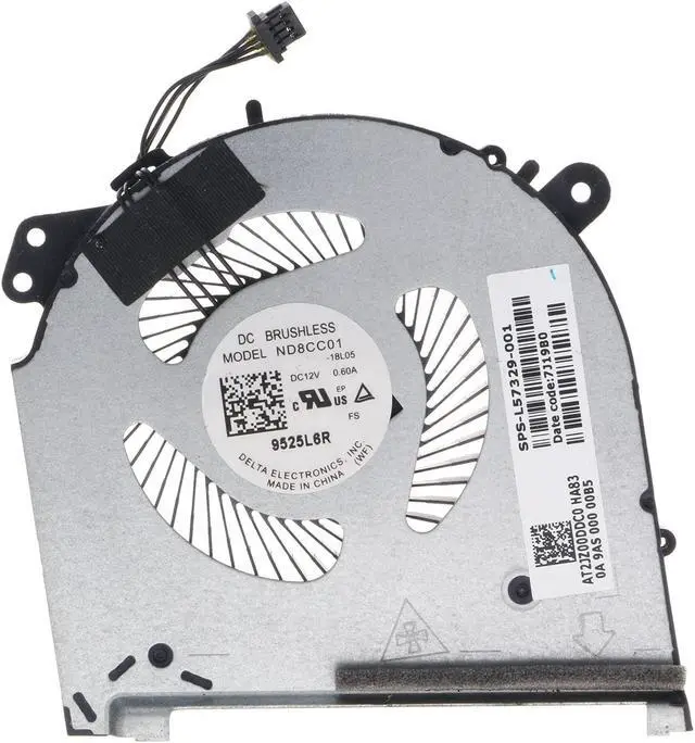 Alt view image 5 of 5 - Replacement CPU&GPU Cooling Fan for HP Omen 15-DH 15-DH1070WM 15-DH0111TX 2019 Model L64445-001 L57329-001 ND8CC01-16L04 ND8CC01-16L05 DC 12V