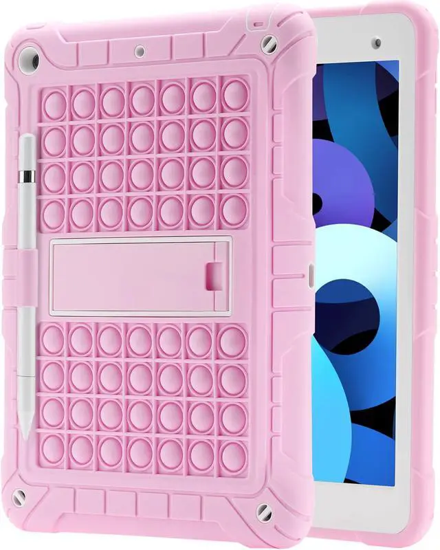 Main image of XZC iPad 9th/8th/7th Generation Case (iPad 10.2 Case 2021/2020/2019) Shockproof Drop Protection iPad Cover with Pencil Holder Kickstand Shoulder Strap (Pink)