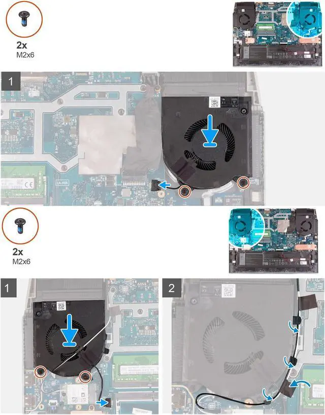 Alt view image 2 of 5 - Deal4GO 12V/1A CPU Cooling Fan w/Graphics GPU Fan Set Replacement for Dell G15 5510 5511 5515 2021 2022 (with RTX3060/RTX3050 GPU)