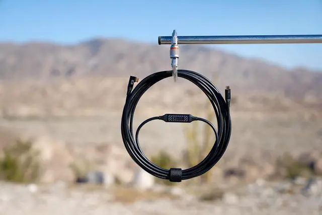 Alt view image 4 of 5 - IQwire CXRBON BLXCK X5 USB-C to USB-C 16' 5m Right Angle Intelligent Photography Tether Cable