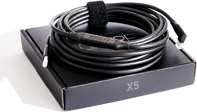 Alt view image 5 of 5 - IQwire CXRBON BLXCK X5 USB-C to USB-C 16' 5m Right Angle Intelligent Photography Tether Cable