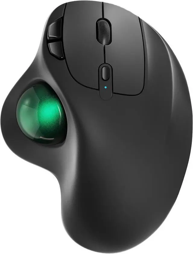 Main image of Nulea M501 Wireless Trackball Mouse, Rechargeable Ergonomic, Easy Thumb Control, Precise & Smooth Tracking, 3 Device Connection (Bluetooth or USB Receiver), Compatible for PC, Laptop, Mac, Windows.