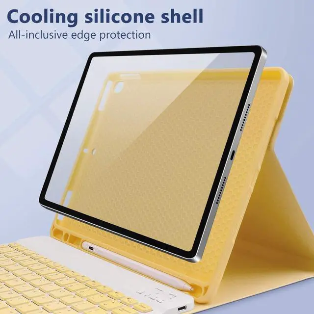 Alt view image 5 of 5 - AnMengXinLing Keyboard Case with Mouse for iPad Pro11 2022/2021 Detachable Wireless Keyboard Pencil Holder Slim Smart Cover for iPad Pro 11 inch 4rd Gen/3rd Gen,Yellow