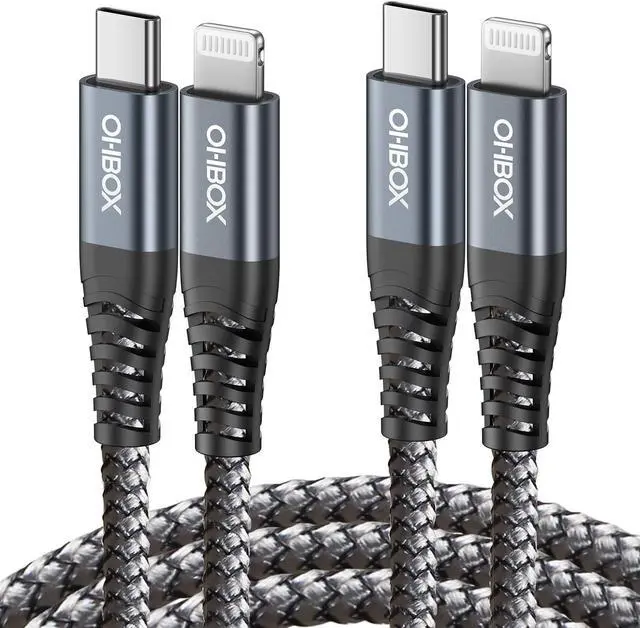 Main image of ohbox 2 Pack 6ft USB C to iPhone Cable + 2Pack 10ft USB C to Lightning Cable Compatible with iPhone 13 12 11 Pro Max XS XR X 8 7 6S 6 Plus SE