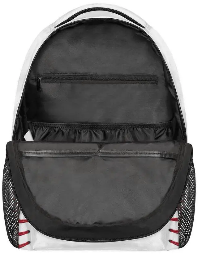 Alt view image 3 of 4 - White Baseball Backpack for Girls Boys Kids Sport 16inch Laptop Backpacks Lightweight Waterproof School Bookbag Travel Daypack Computer College Bag Gym Rucksack for Work School Women Men