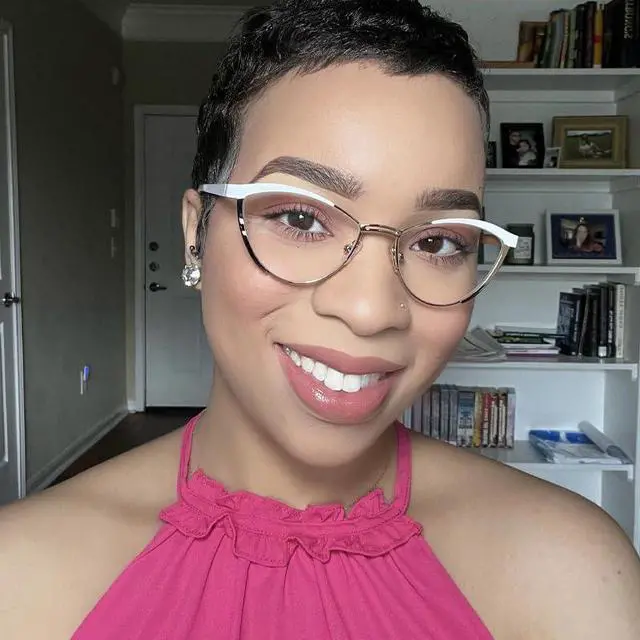 Alt view image 4 of 5 - Zeelool Cat Eye Blue Light Blocking Glasses Metal Frame for Women Sydney FM0125-04 Gold