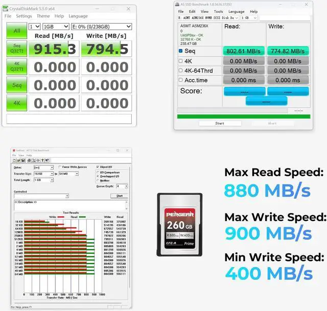Alt view image 3 of 5 - PERGEAR Professional 260GB CFexpress Type A Memory Card, Up to 880MB/s Read Speed & 900MB/s Write Speed for 4K 120P,8K 30P Recording Video/Photo, Compatible for Sony Alpha Sony FX Cameras