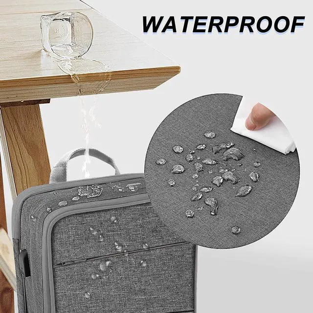 Alt view image 4 of 5 - ZINZ Slim & Expandable Laptop Backpack Water Resistant Travel Backpack Compatible with MacBook Air/Pro 13-14 inch XPS 13 Surface 13.5" and Most 13-14 inch NoteBooks,G01Y01