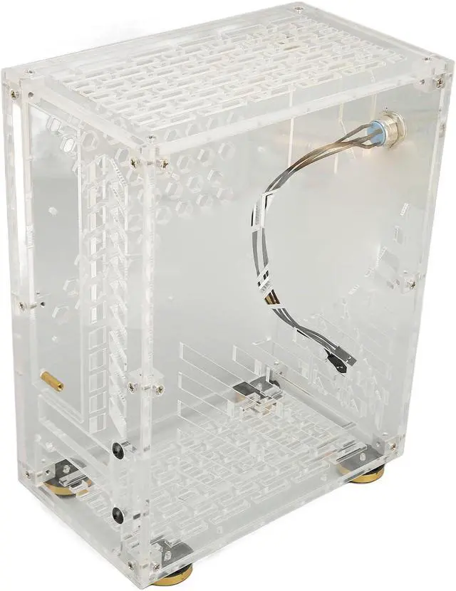 Main image of Mini ITX Case, Mini PC Case with Clear Acrylic Panel, 360 Degree Cooling, 4.3L Capacity, Cushioning Foot PadsComputer Cases for Flex 1U Power 170x170mm 2.5in SSD, Micro ITX PC