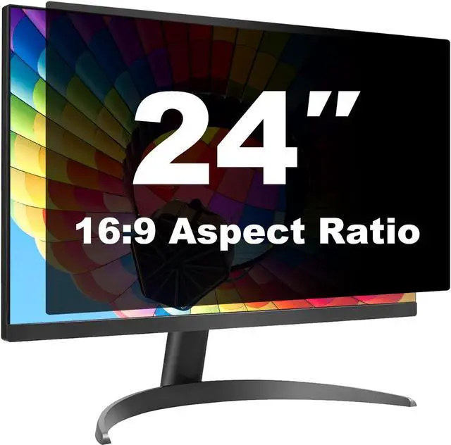 Main image of 24 Inch Computer Privacy Screen Shield for 16:9 Widescreen Desktop Monitor - Anti-Glare Blue Light Privacy Filter and Anti Spy Screen Protector Film