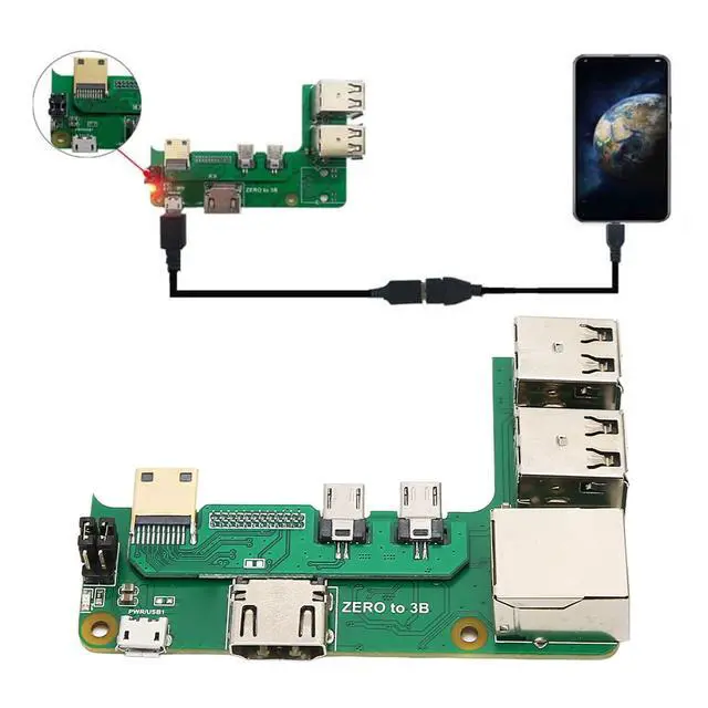 Alt view image 3 of 5 - GPIO Expansion Module Board for Zero 2W, USB2.0 RJ45 Network Port Adapter Board, 100M Self Adaptive, GPIO Extension Board for General Computer